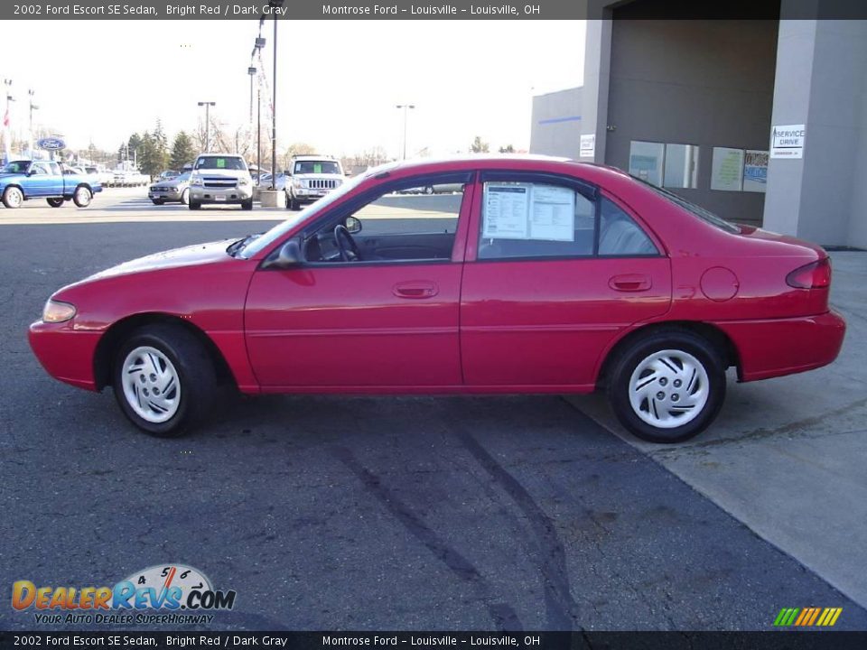 2002 Ford Escort SE Sedan Bright Red / Dark Gray Photo #2