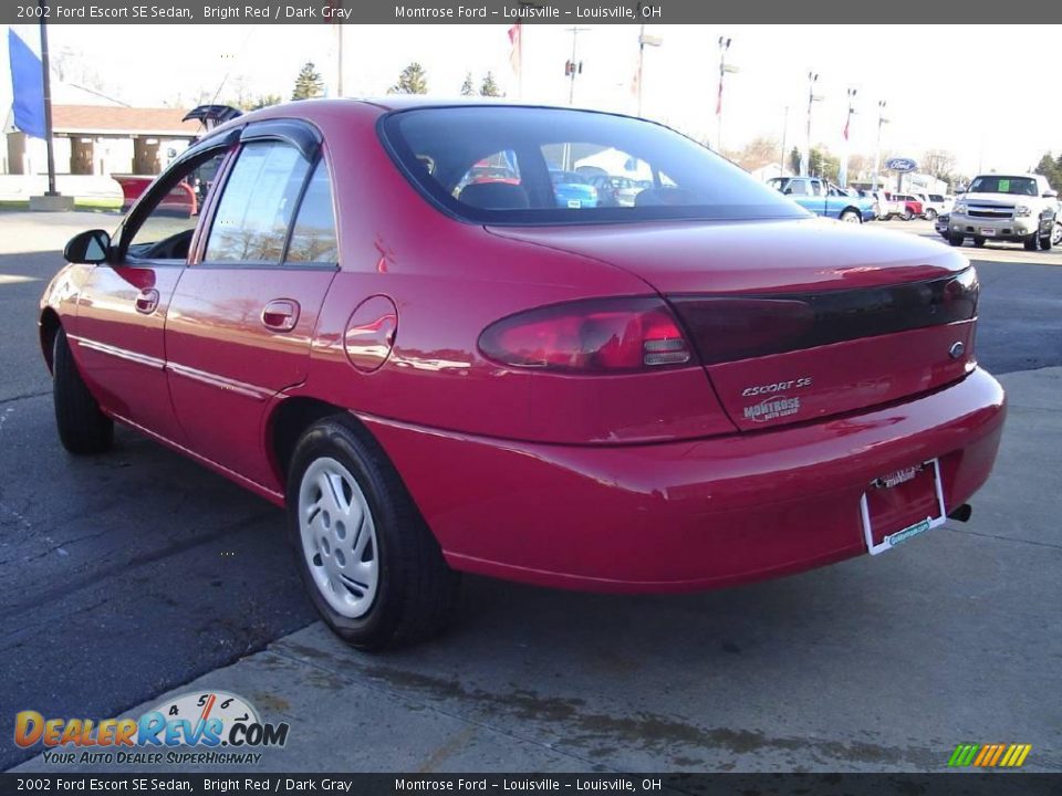 2002 Ford Escort SE Sedan Bright Red / Dark Gray Photo #3