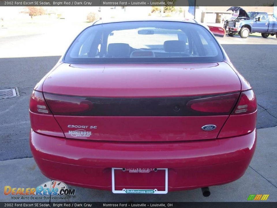 2002 Ford Escort SE Sedan Bright Red / Dark Gray Photo #4