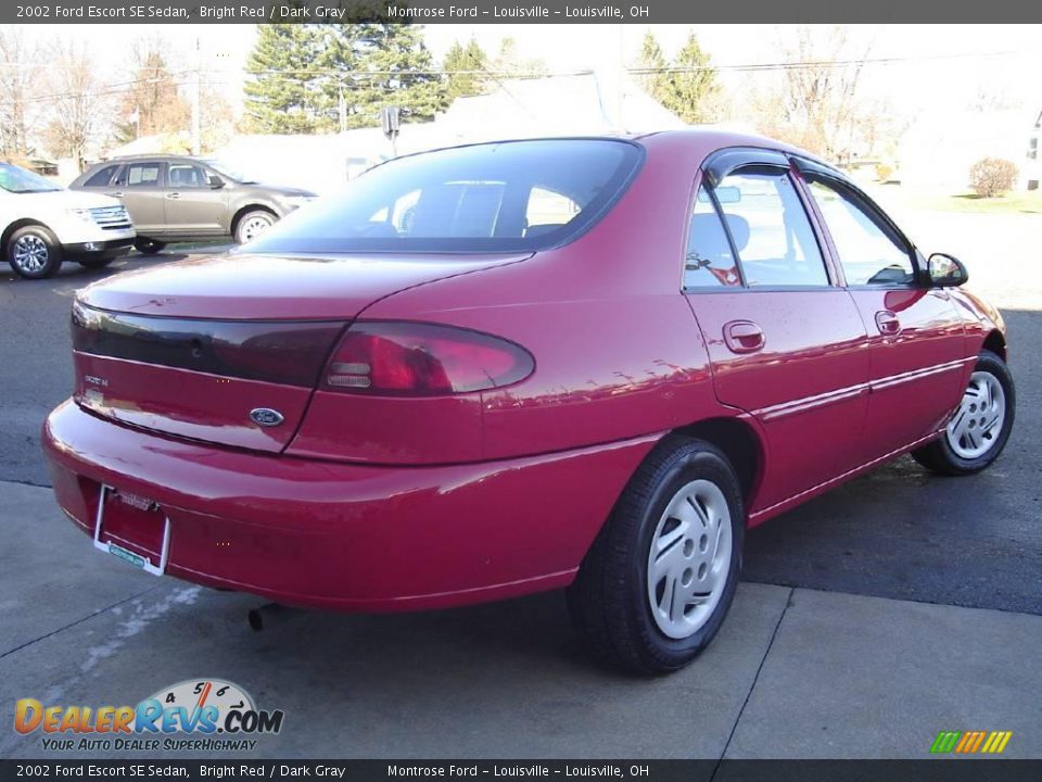 2002 Ford Escort SE Sedan Bright Red / Dark Gray Photo #5
