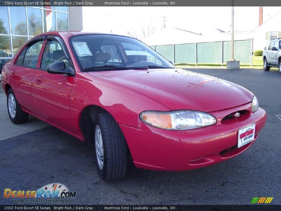 2002 Ford Escort SE Sedan Bright Red / Dark Gray Photo #7