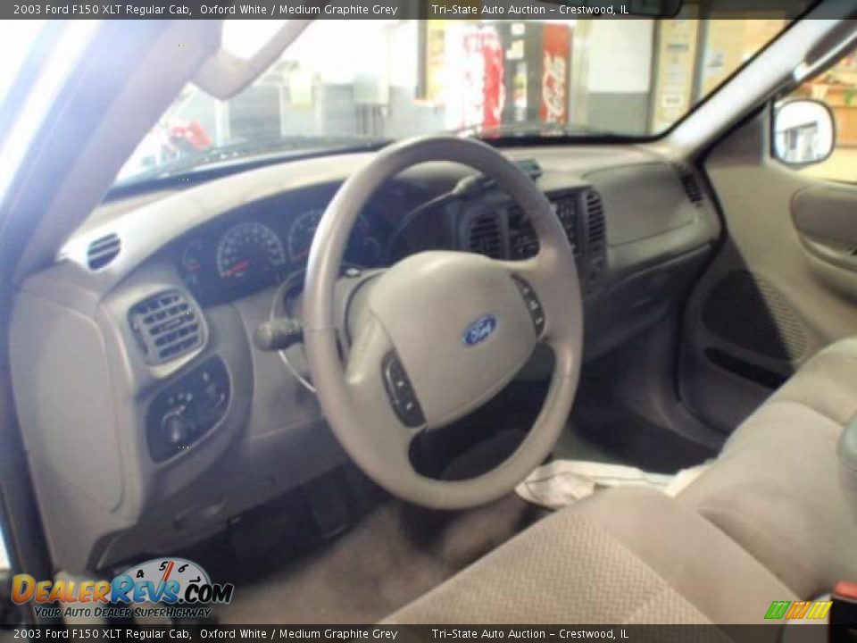 2003 Ford F150 XLT Regular Cab Oxford White / Medium Graphite Grey Photo #4