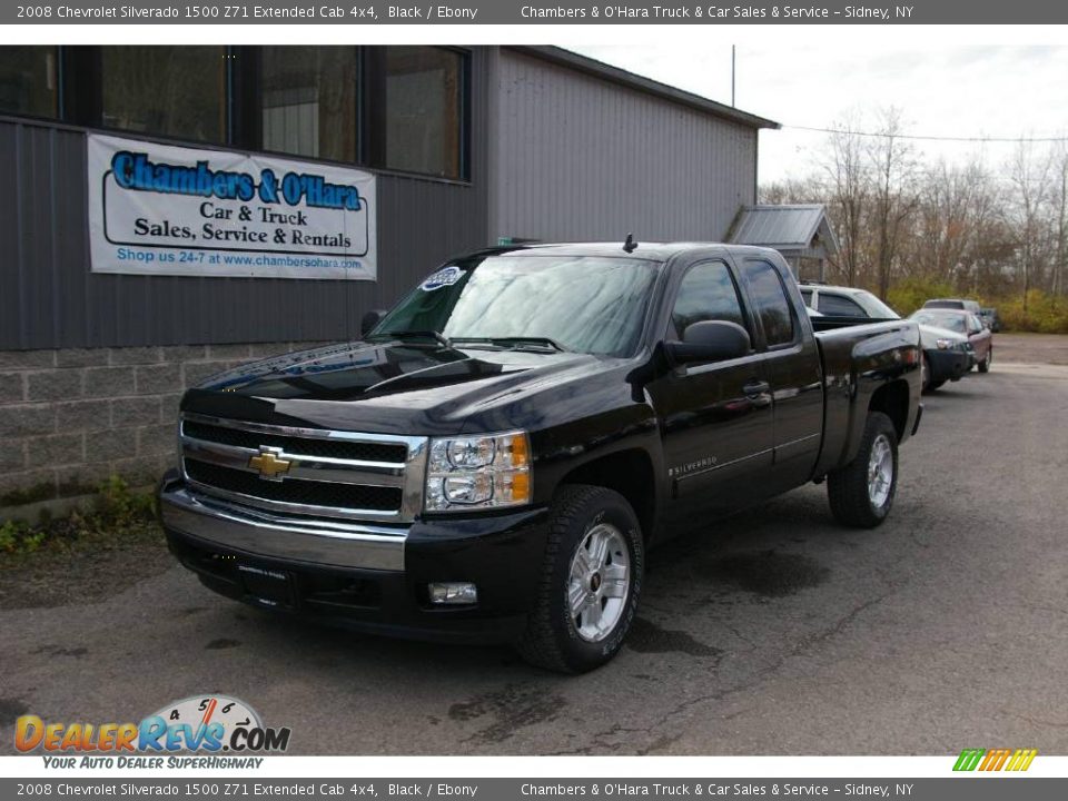 2008 Chevrolet Silverado 1500 Z71 Extended Cab 4x4 Black / Ebony Photo #1