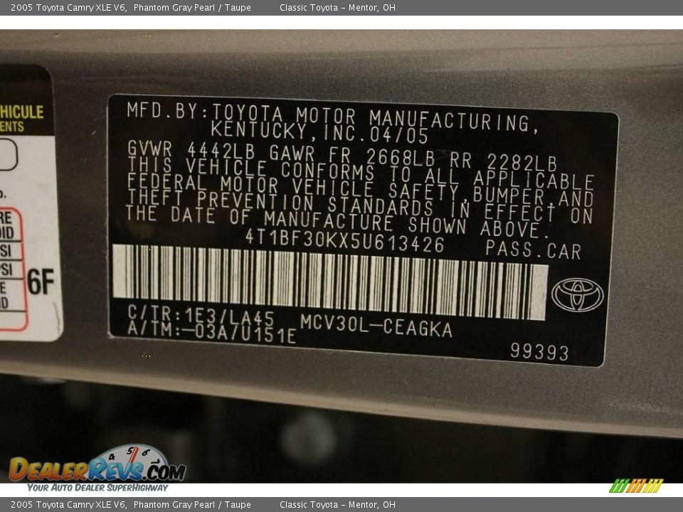 2005 Toyota Camry XLE V6 Phantom Gray Pearl / Taupe Photo #22