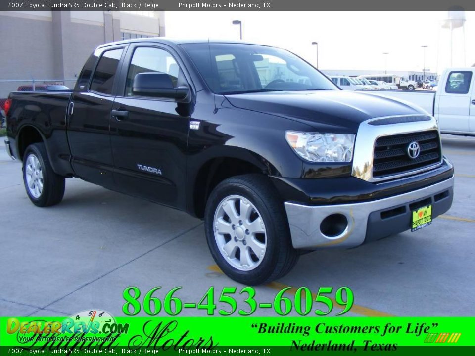 2007 Toyota Tundra SR5 Double Cab Black / Beige Photo #1