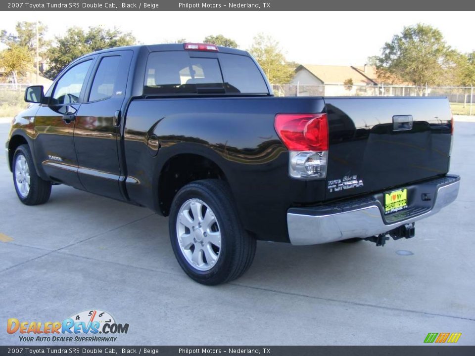 2007 Toyota Tundra SR5 Double Cab Black / Beige Photo #5