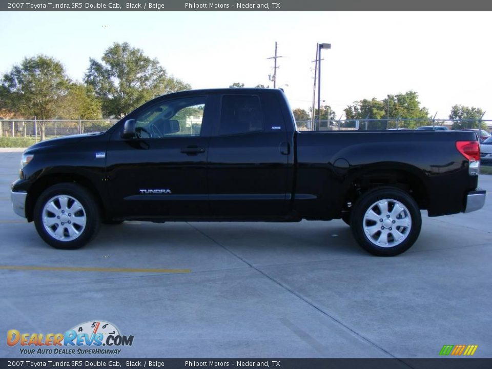 2007 Toyota Tundra SR5 Double Cab Black / Beige Photo #6