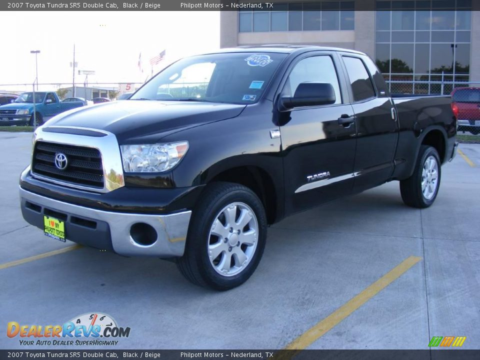 2007 Toyota Tundra SR5 Double Cab Black / Beige Photo #7