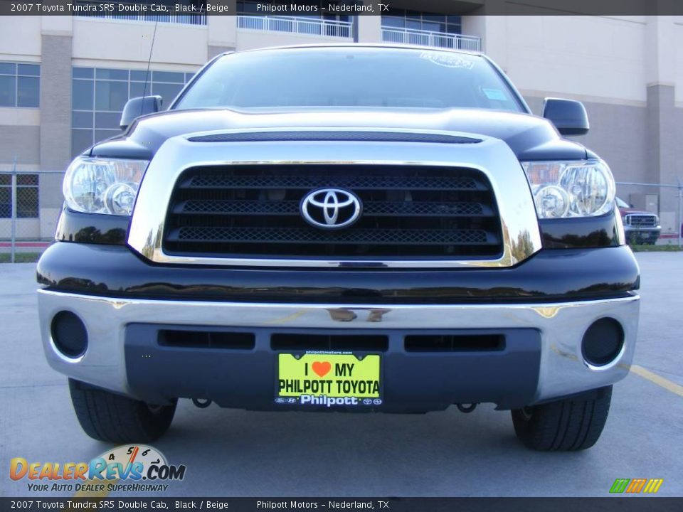 2007 Toyota Tundra SR5 Double Cab Black / Beige Photo #9