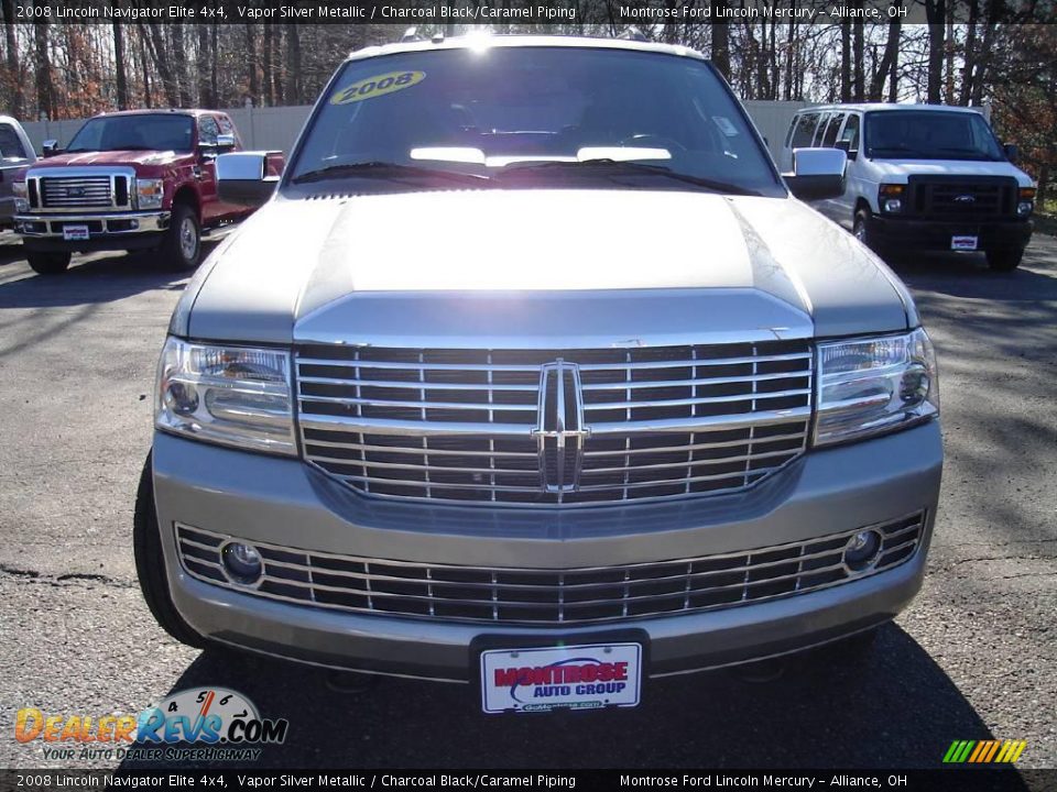 2008 Lincoln Navigator Elite 4x4 Vapor Silver Metallic / Charcoal Black/Caramel Piping Photo #8
