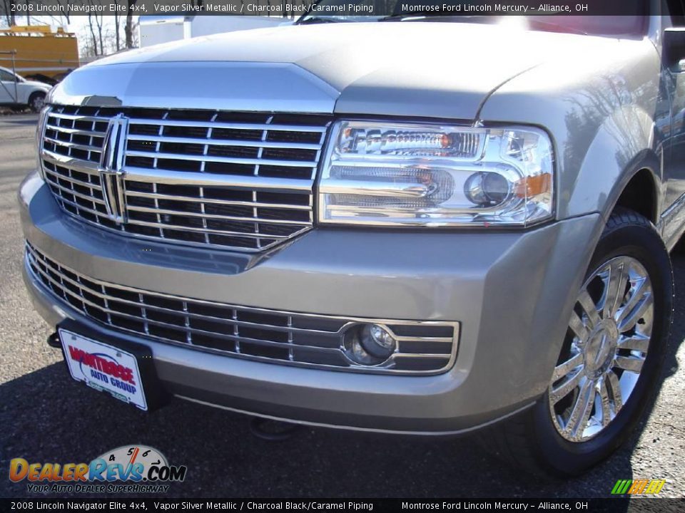 2008 Lincoln Navigator Elite 4x4 Vapor Silver Metallic / Charcoal Black/Caramel Piping Photo #9