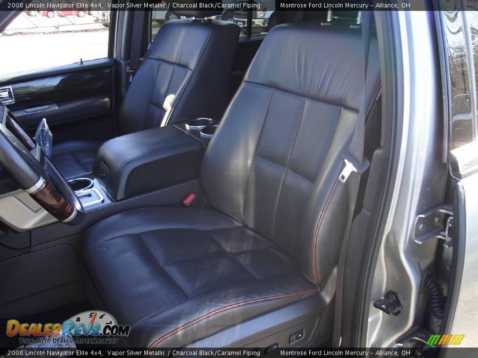 2008 Lincoln Navigator Elite 4x4 Vapor Silver Metallic / Charcoal Black/Caramel Piping Photo #15