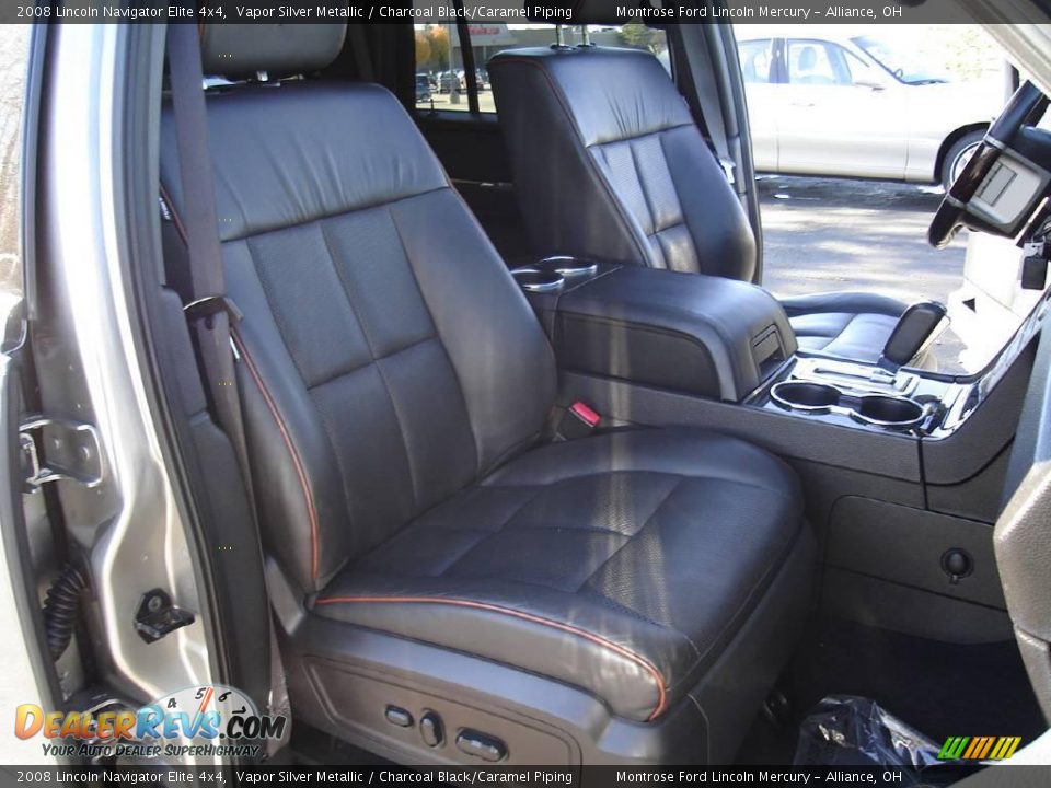 2008 Lincoln Navigator Elite 4x4 Vapor Silver Metallic / Charcoal Black/Caramel Piping Photo #16
