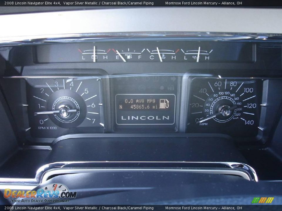 2008 Lincoln Navigator Elite 4x4 Vapor Silver Metallic / Charcoal Black/Caramel Piping Photo #32