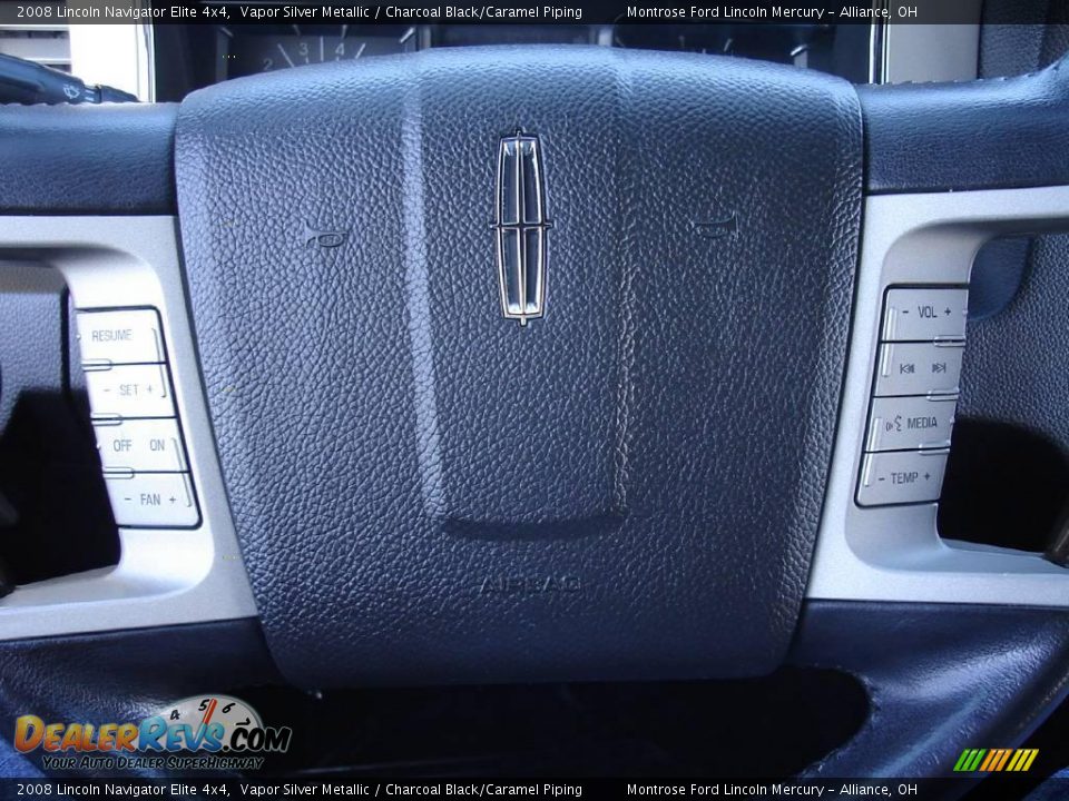 2008 Lincoln Navigator Elite 4x4 Vapor Silver Metallic / Charcoal Black/Caramel Piping Photo #33