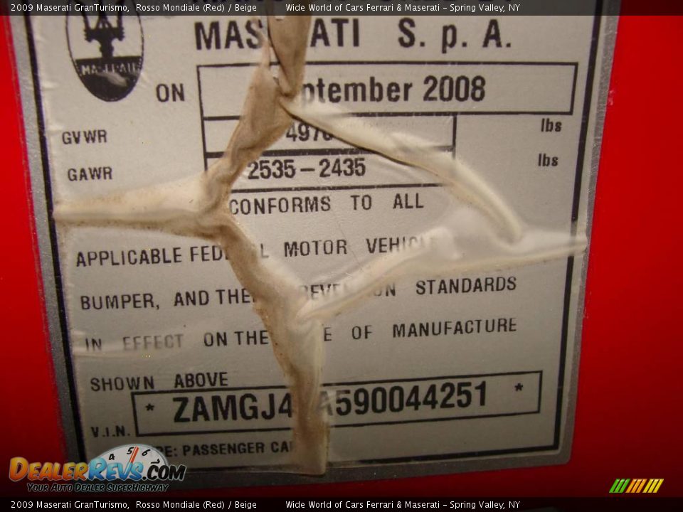 2009 Maserati GranTurismo Rosso Mondiale (Red) / Beige Photo #27