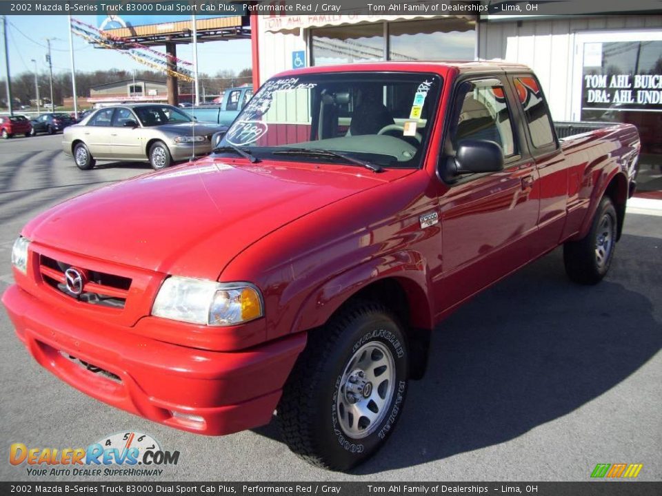 2002 Mazda B-Series Truck B3000 Dual Sport Cab Plus Performance Red / Gray Photo #2