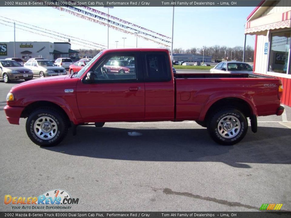 2002 Mazda B-Series Truck B3000 Dual Sport Cab Plus Performance Red / Gray Photo #3