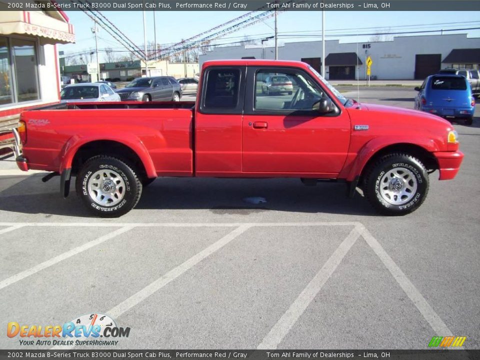 2002 Mazda B-Series Truck B3000 Dual Sport Cab Plus Performance Red / Gray Photo #7
