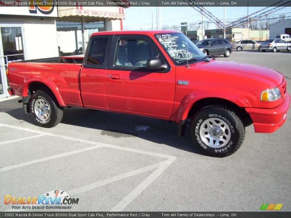 2002 Mazda B-Series Truck B3000 Dual Sport Cab Plus Performance Red / Gray Photo #8
