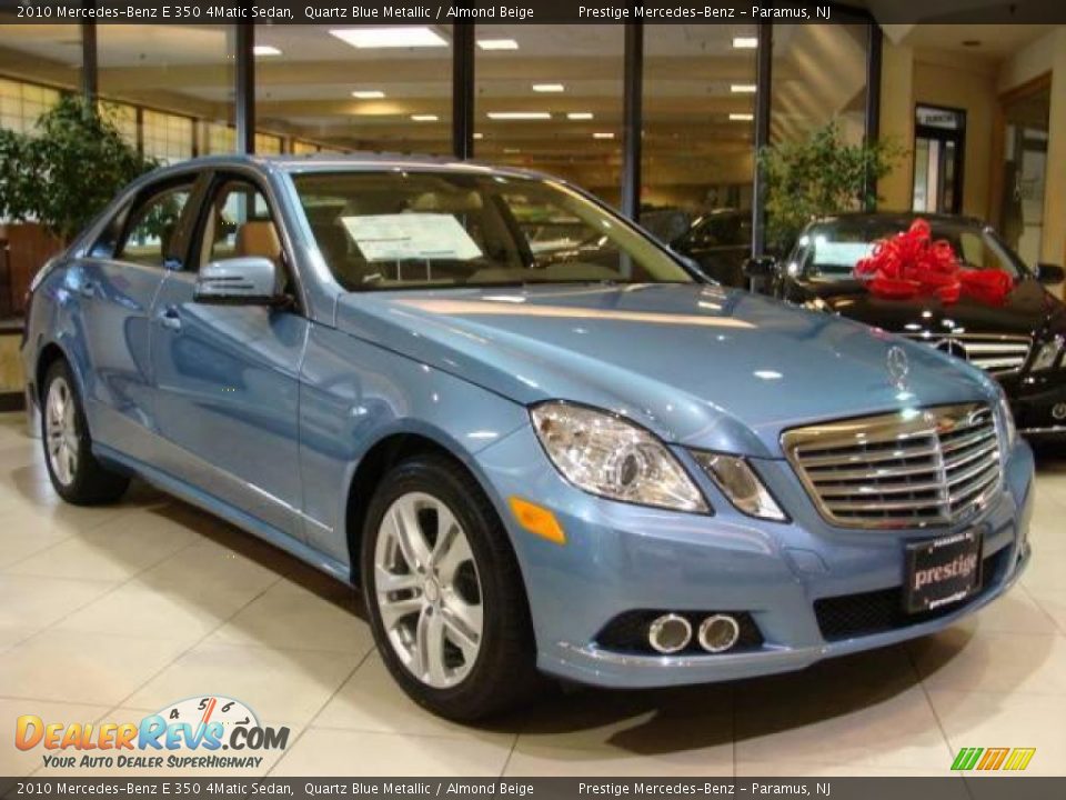 2010 Mercedes-Benz E 350 4Matic Sedan Quartz Blue Metallic / Almond Beige Photo #1