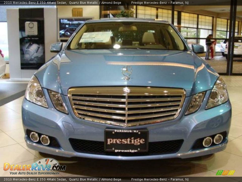 2010 Mercedes-Benz E 350 4Matic Sedan Quartz Blue Metallic / Almond Beige Photo #2
