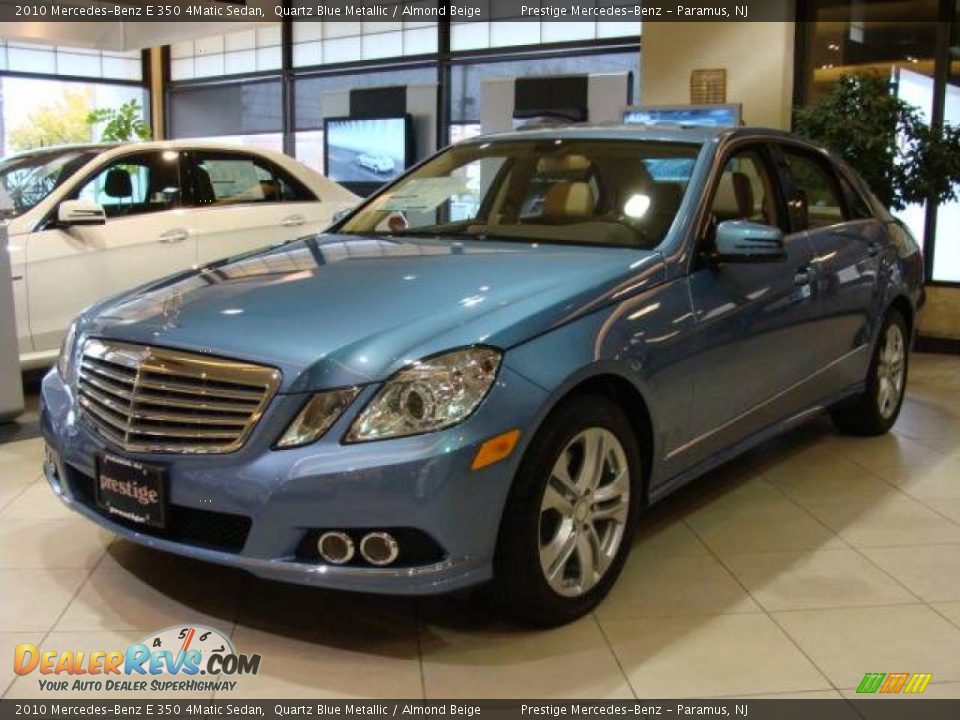 2010 Mercedes-Benz E 350 4Matic Sedan Quartz Blue Metallic / Almond Beige Photo #3