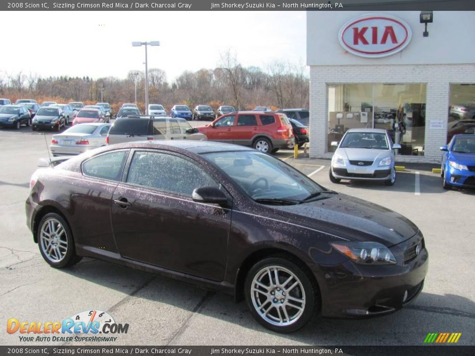 2008 Scion tC Sizzling Crimson Red Mica / Dark Charcoal Gray Photo #1