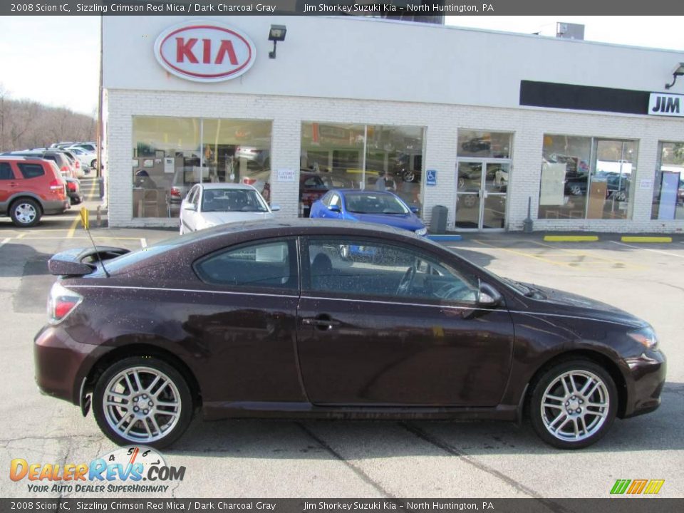 2008 Scion tC Sizzling Crimson Red Mica / Dark Charcoal Gray Photo #2