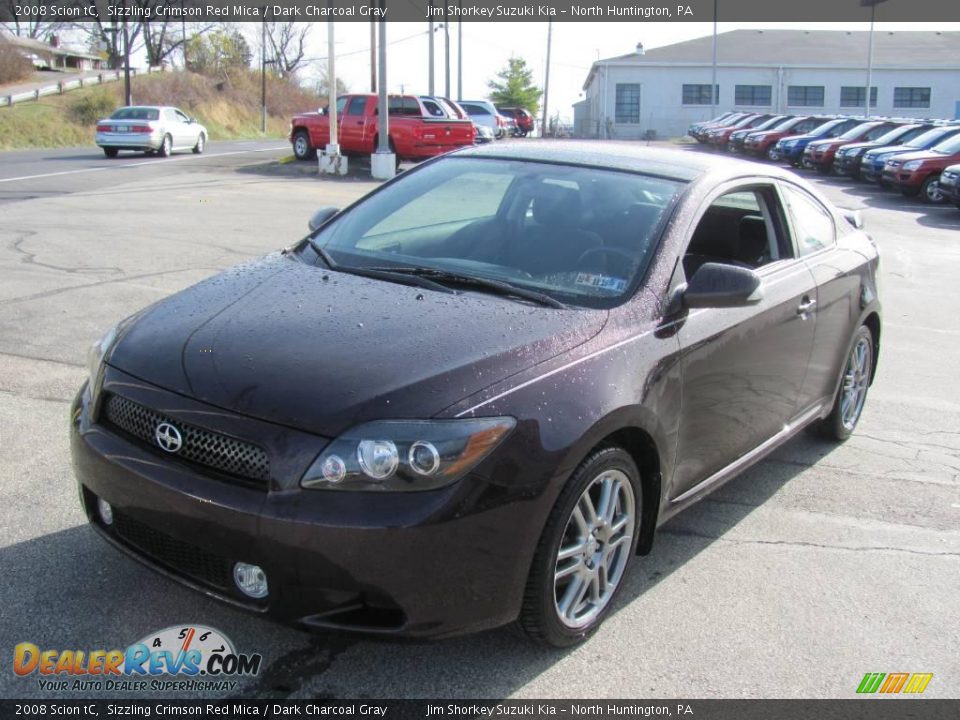 2008 Scion tC Sizzling Crimson Red Mica / Dark Charcoal Gray Photo #5