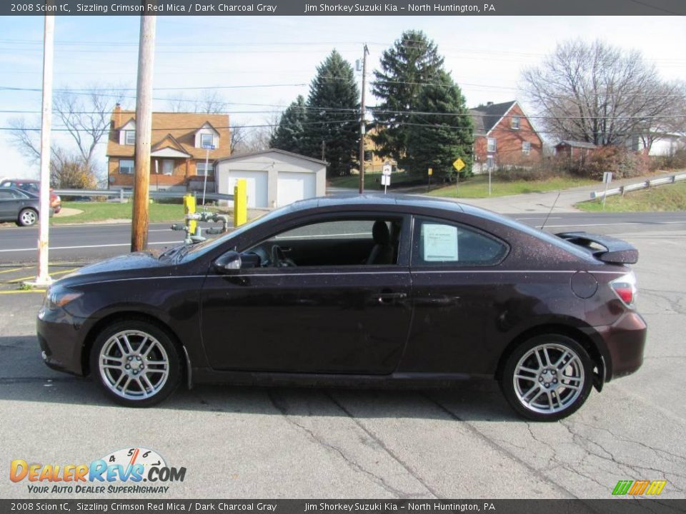 2008 Scion tC Sizzling Crimson Red Mica / Dark Charcoal Gray Photo #6