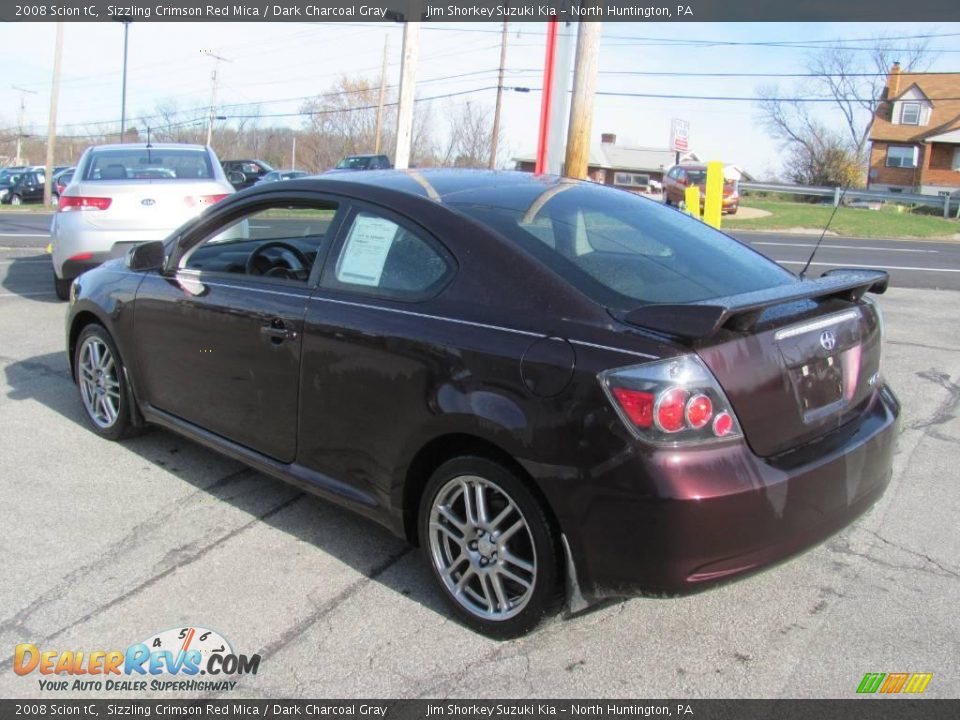 2008 Scion tC Sizzling Crimson Red Mica / Dark Charcoal Gray Photo #7