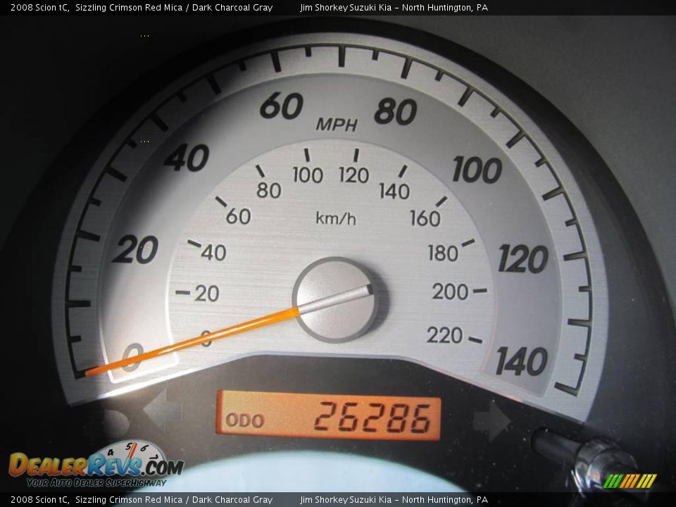 2008 Scion tC Sizzling Crimson Red Mica / Dark Charcoal Gray Photo #15