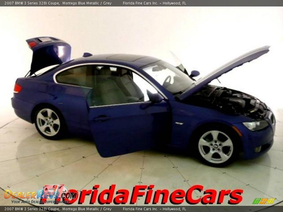 2007 BMW 3 Series 328i Coupe Montego Blue Metallic / Grey Photo #7