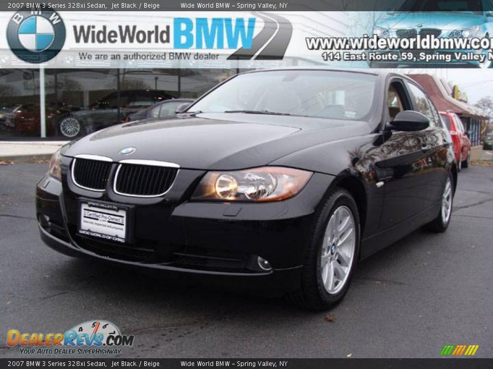 2007 BMW 3 Series 328xi Sedan Jet Black / Beige Photo #1