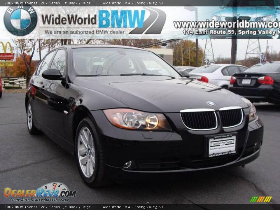2007 BMW 3 Series 328xi Sedan Jet Black / Beige Photo #3