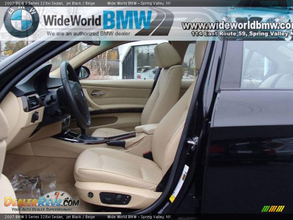 2007 BMW 3 Series 328xi Sedan Jet Black / Beige Photo #7