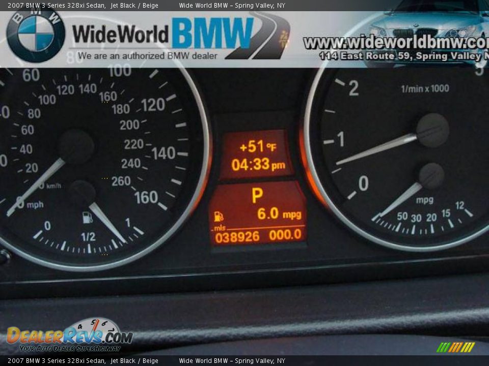 2007 BMW 3 Series 328xi Sedan Jet Black / Beige Photo #13