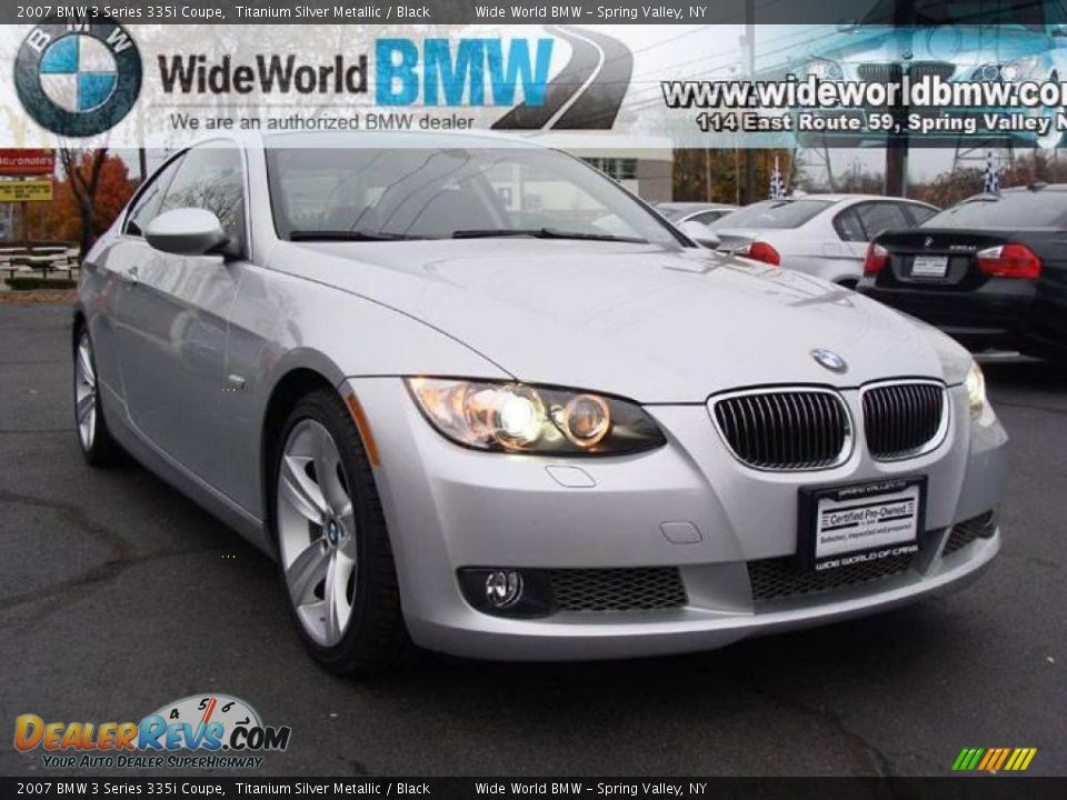 2007 BMW 3 Series 335i Coupe Titanium Silver Metallic / Black Photo #3