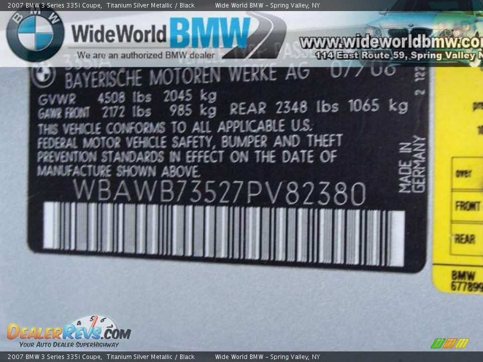 2007 BMW 3 Series 335i Coupe Titanium Silver Metallic / Black Photo #17