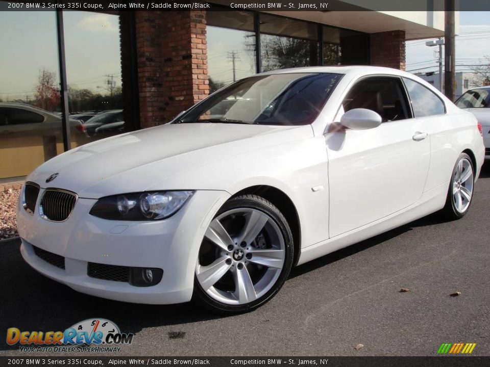 2007 BMW 3 Series 335i Coupe Alpine White / Saddle Brown/Black Photo #1