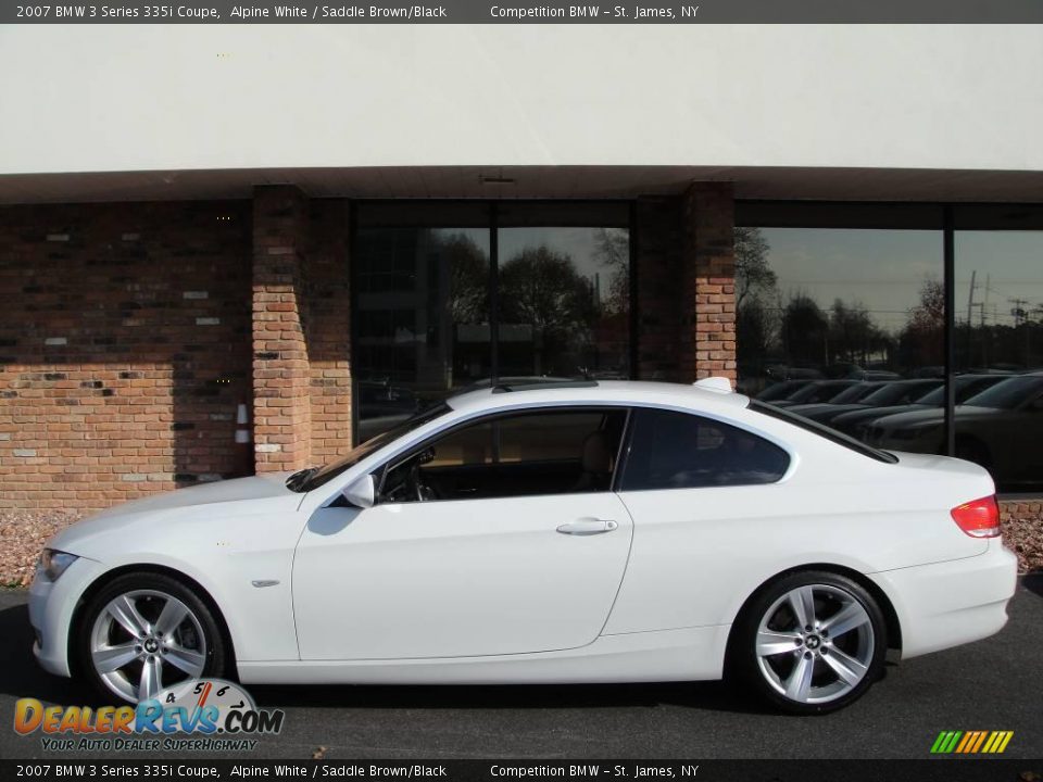2007 BMW 3 Series 335i Coupe Alpine White / Saddle Brown/Black Photo #3