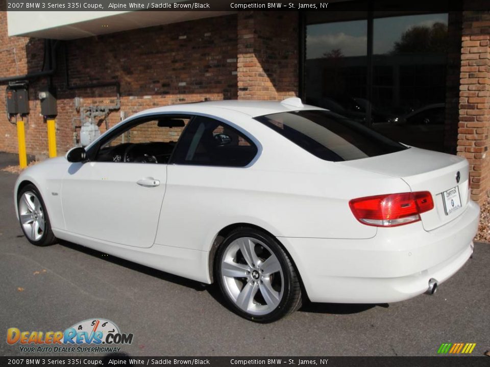 2007 BMW 3 Series 335i Coupe Alpine White / Saddle Brown/Black Photo #4