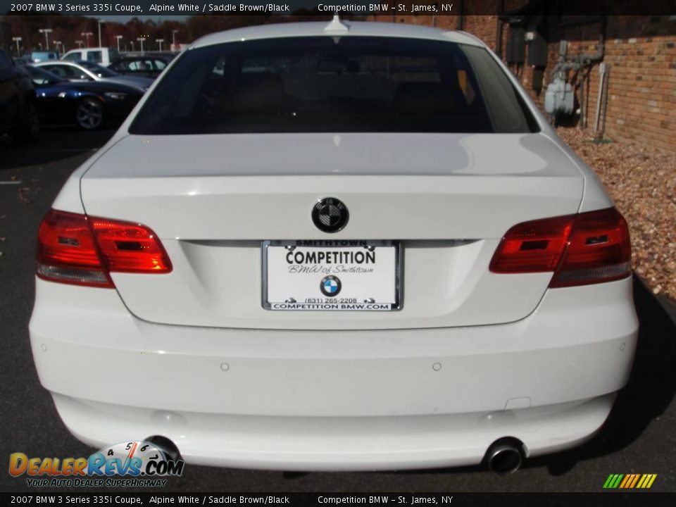 2007 BMW 3 Series 335i Coupe Alpine White / Saddle Brown/Black Photo #5