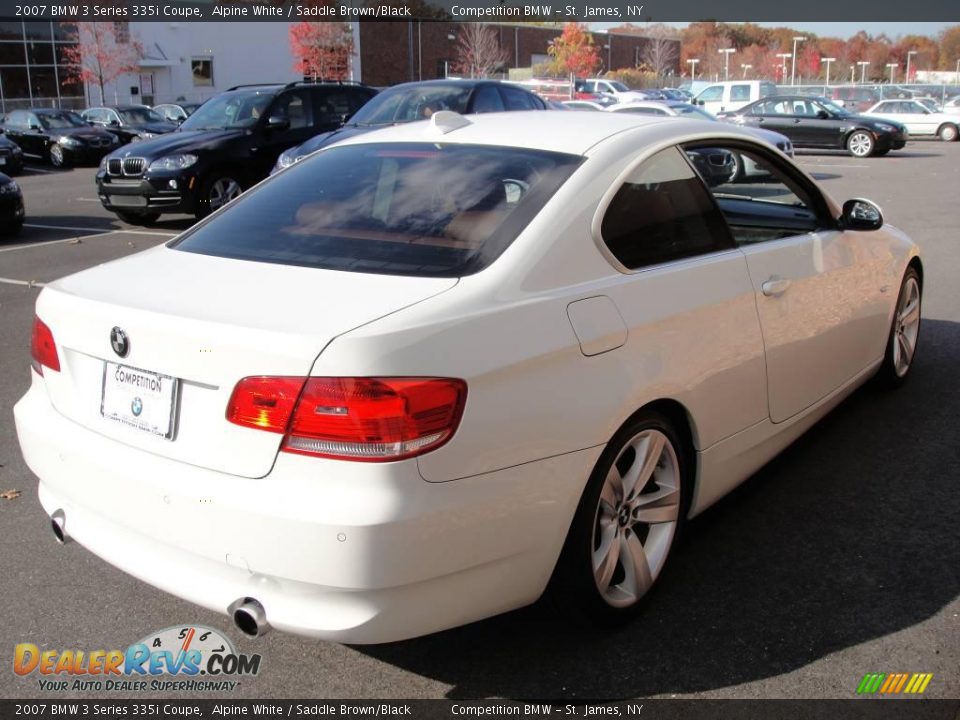 2007 BMW 3 Series 335i Coupe Alpine White / Saddle Brown/Black Photo #6