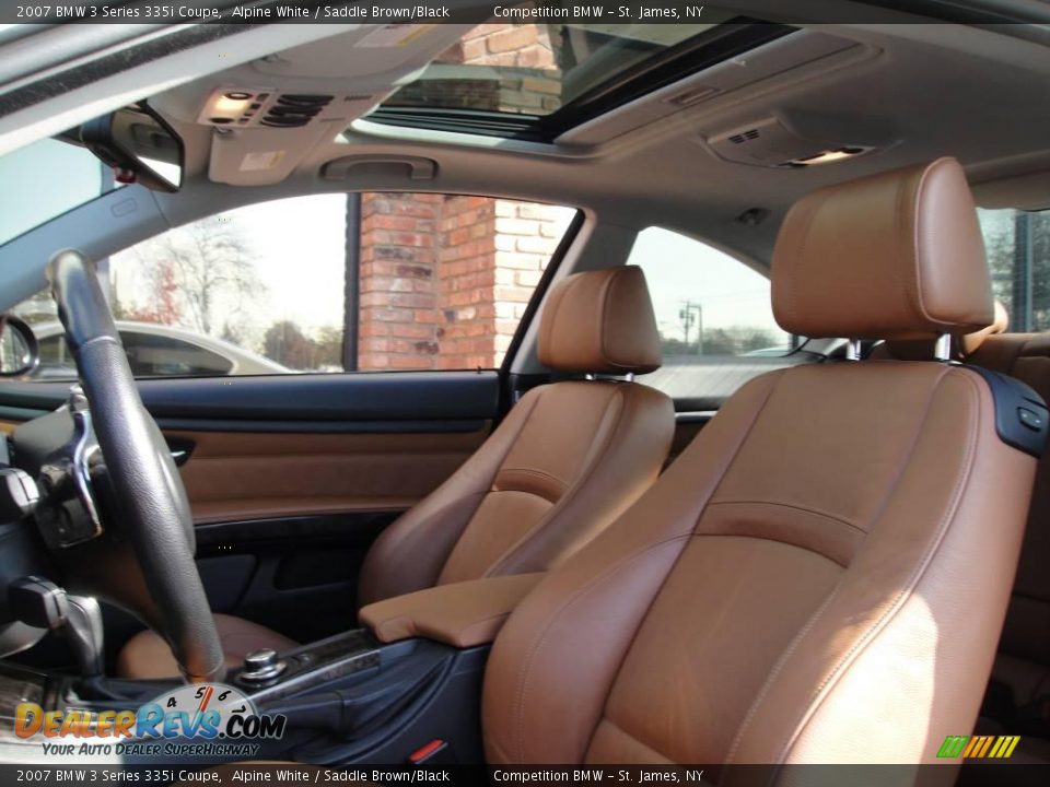 2007 BMW 3 Series 335i Coupe Alpine White / Saddle Brown/Black Photo #9
