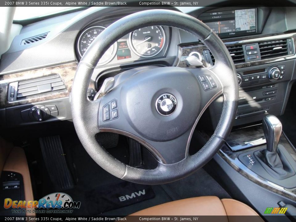 2007 BMW 3 Series 335i Coupe Alpine White / Saddle Brown/Black Photo #11