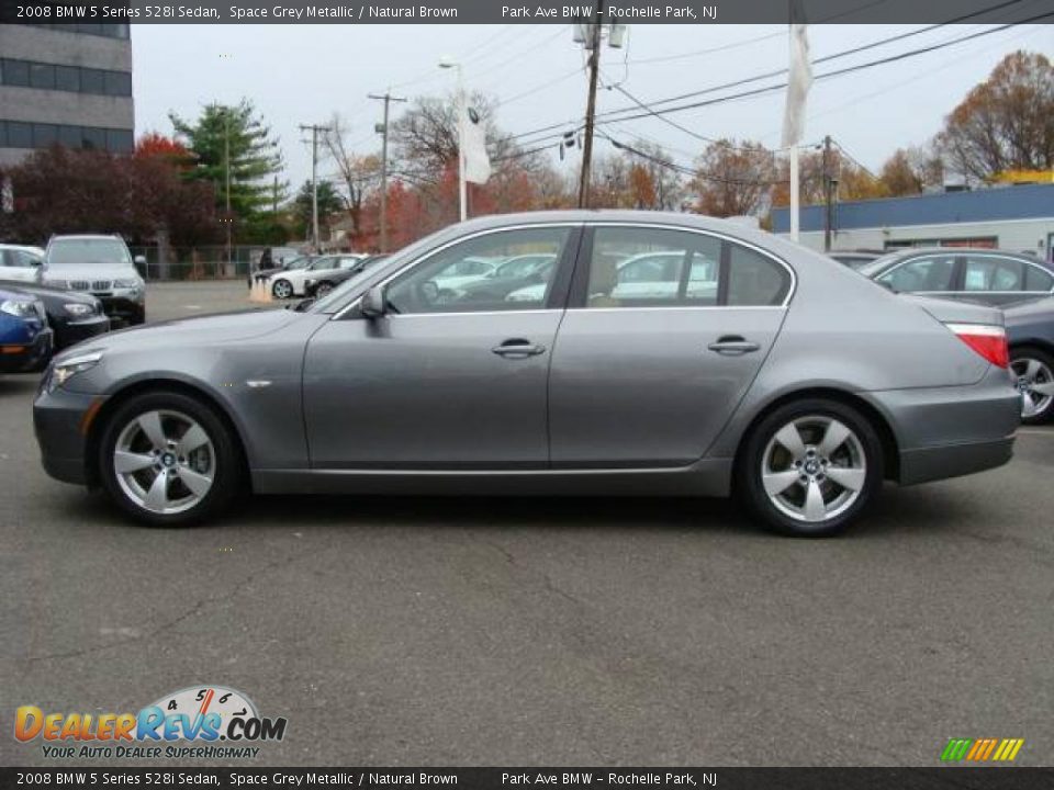 2008 BMW 5 Series 528i Sedan Space Grey Metallic / Natural Brown Photo #5
