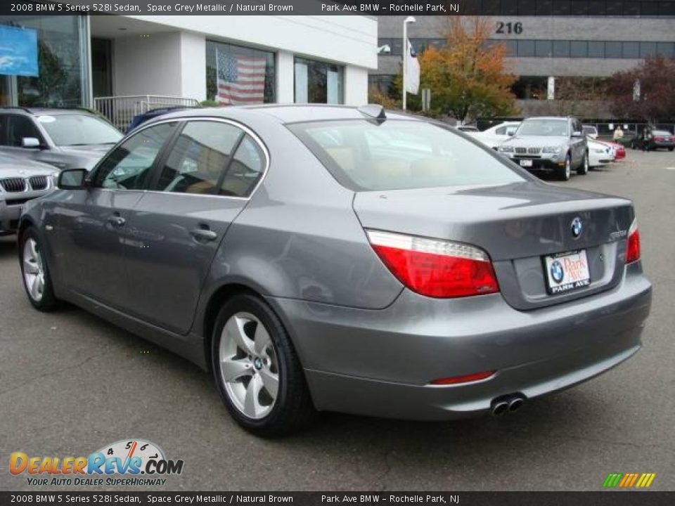 2008 BMW 5 Series 528i Sedan Space Grey Metallic / Natural Brown Photo #6