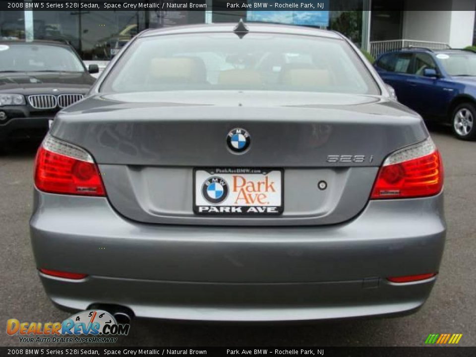 2008 BMW 5 Series 528i Sedan Space Grey Metallic / Natural Brown Photo #7